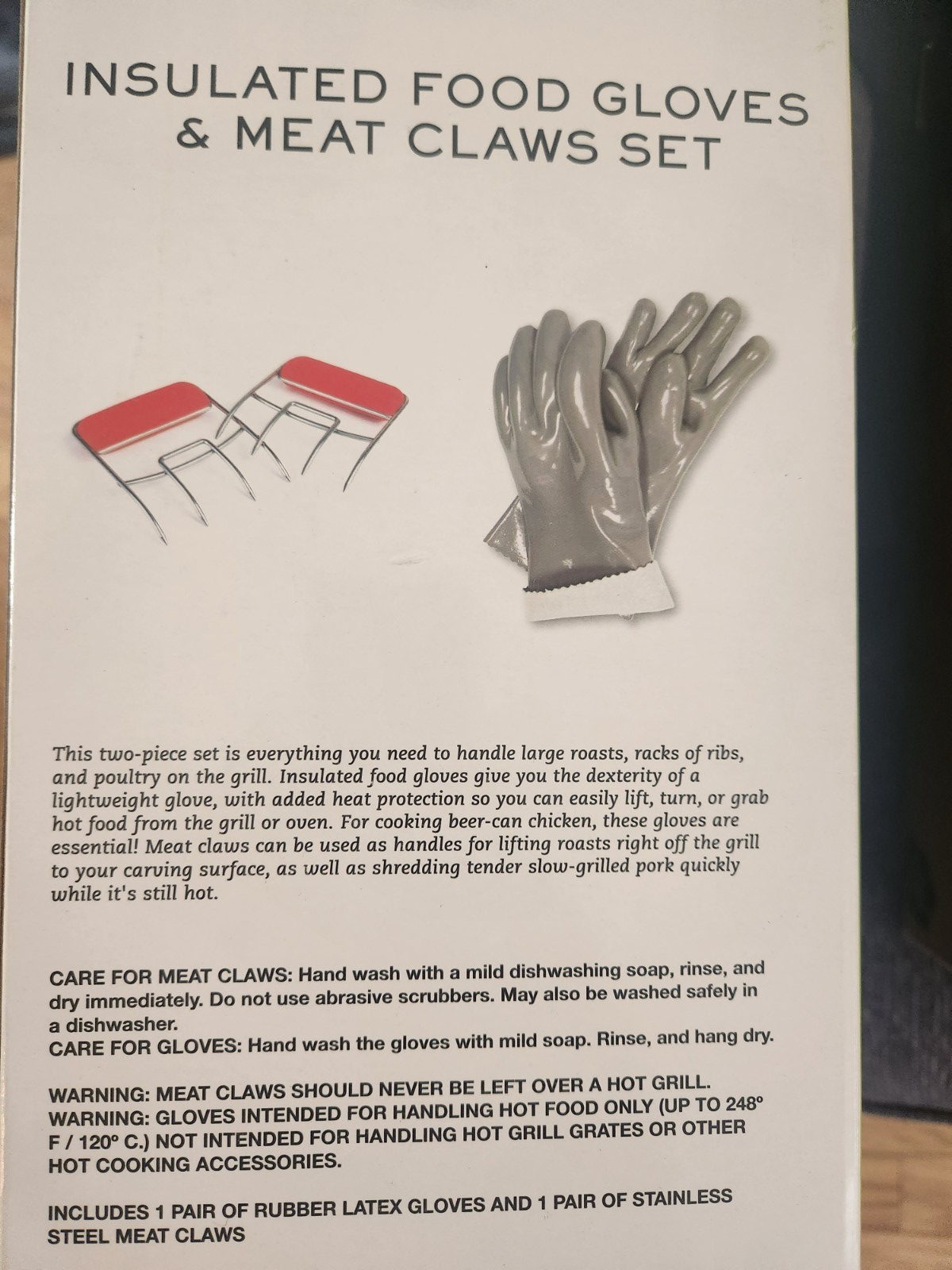Charcoal Companion Insulated Food Gloves And Meat Claws Set