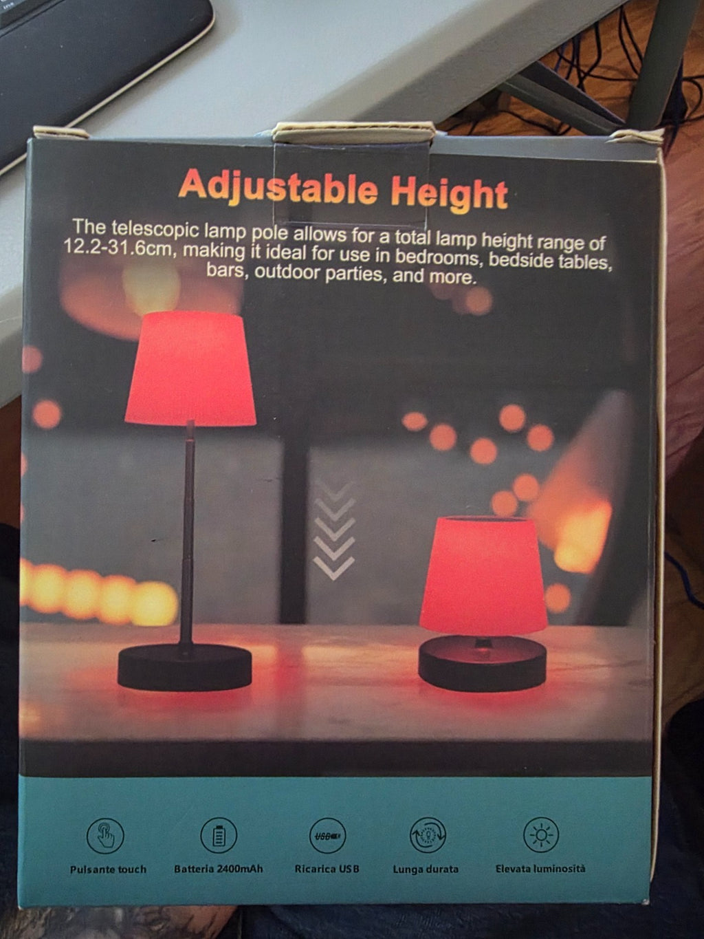 Touch Control RGB (8 colors) Height Adjustable Table Lamp