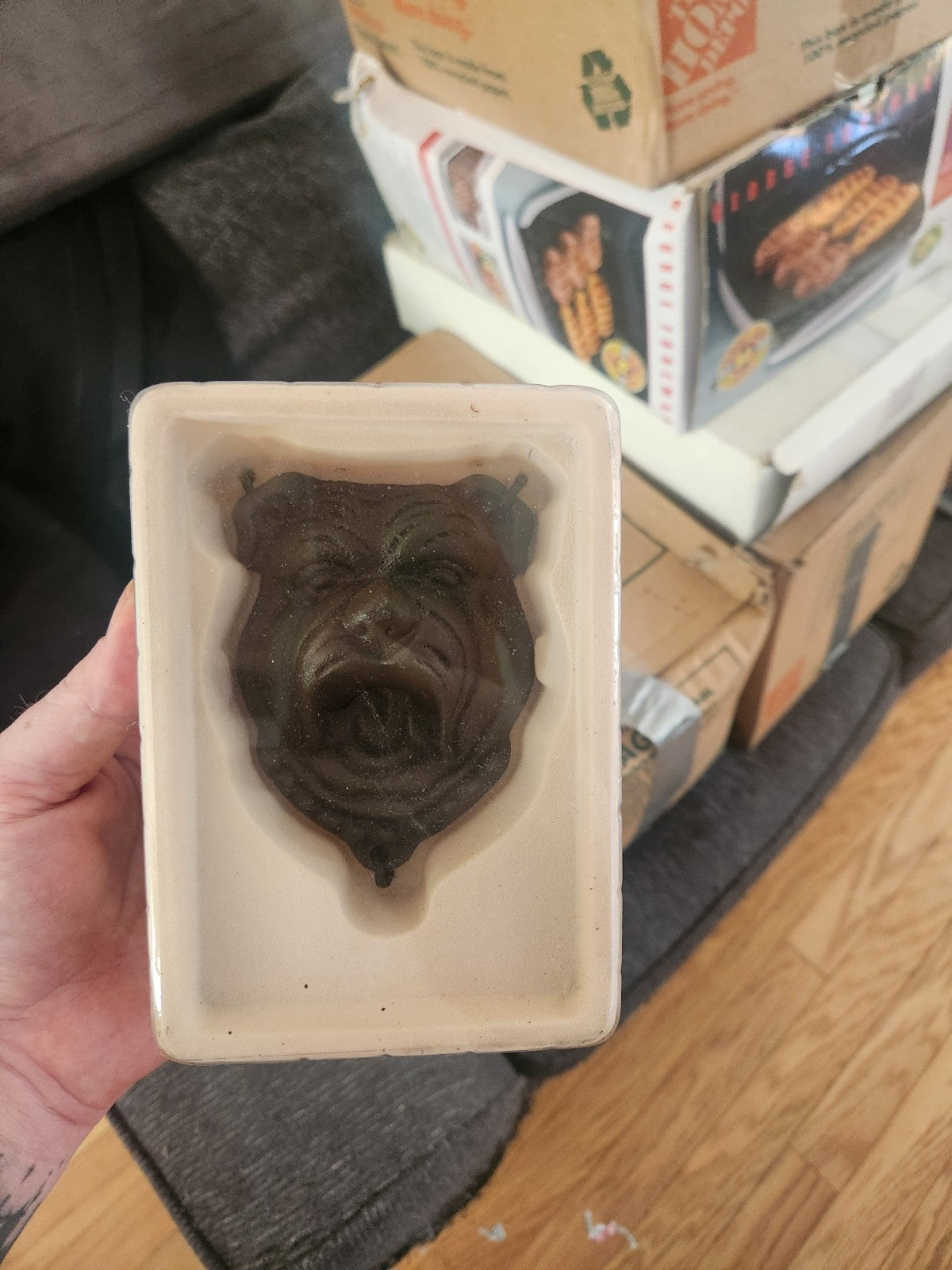Vintage Look Pottery Barn Wall Mount Cast Iron Bulldog Bottle Opener Retired Dog